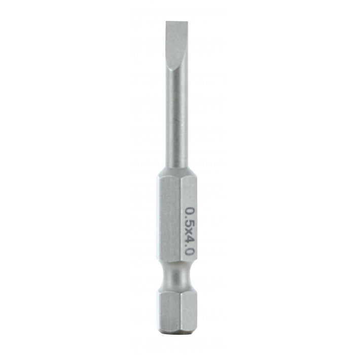 Wiha Tools 74009 Slotted Power Bit, 4.0 mm x .5 mm x 50 mm, 10 Pk.
