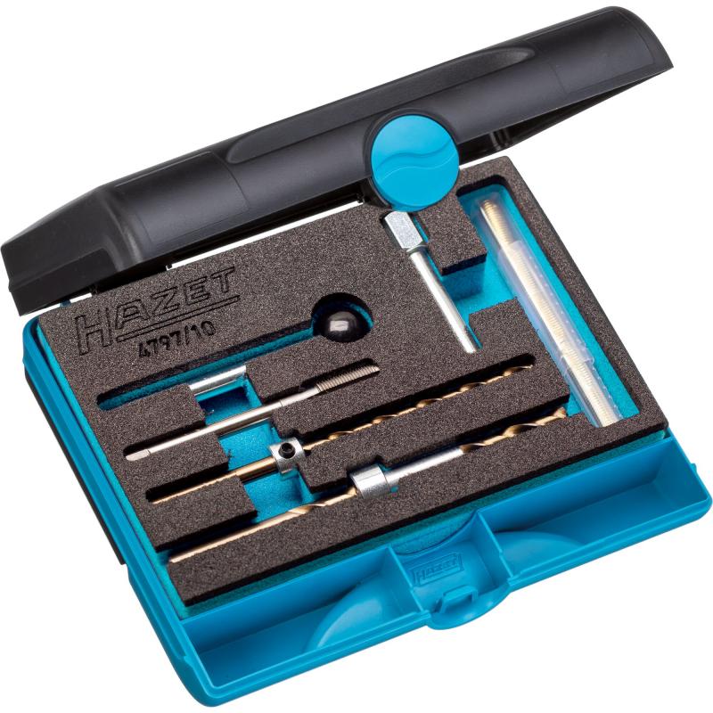 Hazet 4797/10 Thread Repair Tool Set for Injector Fastening Screw, 10 Pieces
