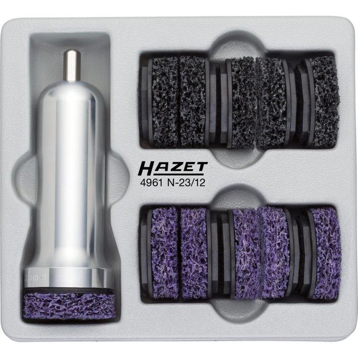 Hazet 4961N-23/12 Commercial Vehicle Wheel Hub Grinder Set, 12 Pieces