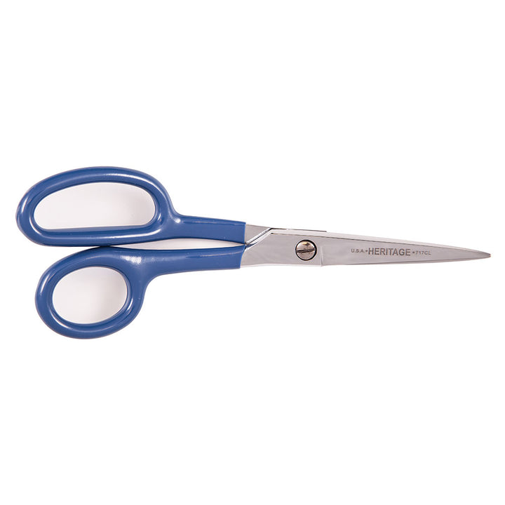 Heritage Cutlery 717CL 7 7/8'' Carpet Napping Shear / Curved left / Coated Handle