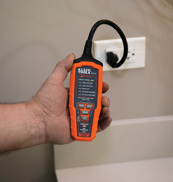 Klein Tools RT310 AFCI and GFCI Outlet and Device Tester for North American AC Electrical Outlet Receptacles