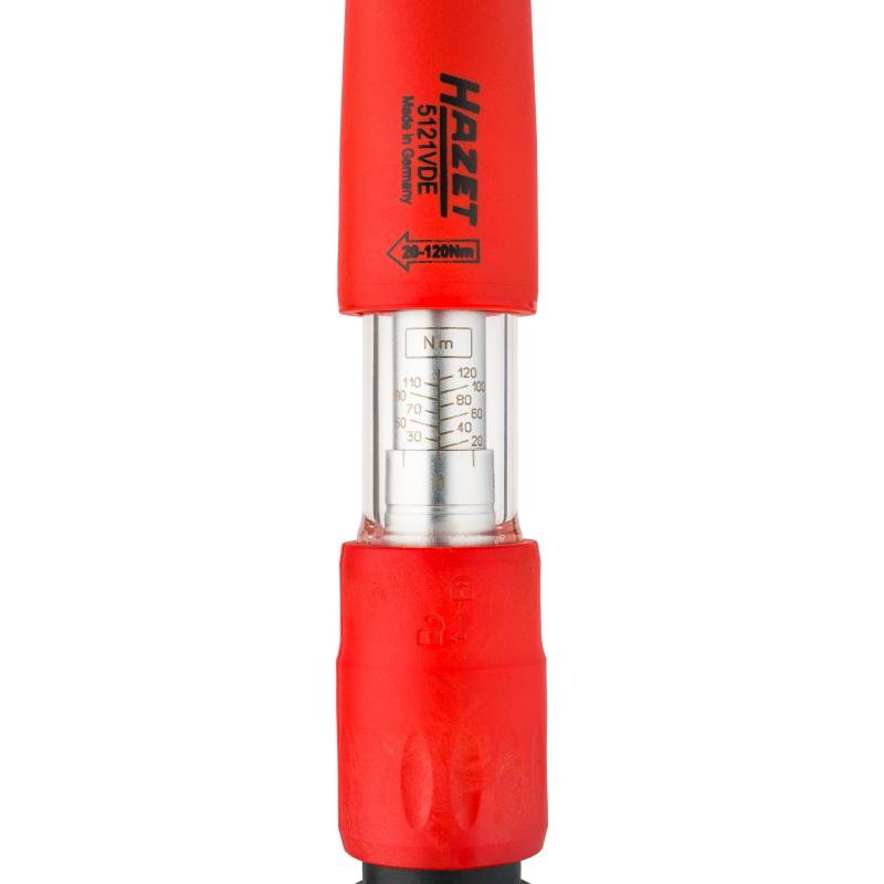 Hazet 5121KV Torque Wrench with Protective Insulation, 20-120Nm, 12.5mm (1/2") Square