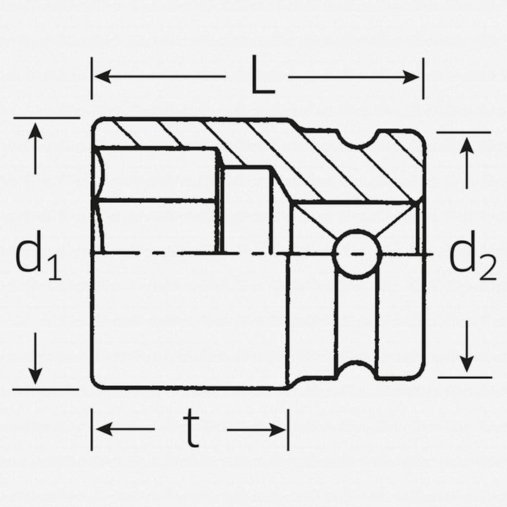 Stahlwille 23020013 51IMP 1/2" Extra Deep Impact Socket, 13 mm