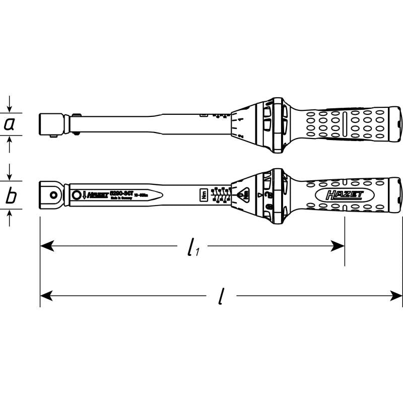 Hazet 5290-3CT Torque Wrench, 10-60 Nm, 9x12mm Insert Square