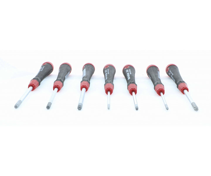 Wiha Tools 26493 PicoFinish Precision Ball End Hex Inch Screwdriver Set w/ Canvas Pouch, 7 Pc.