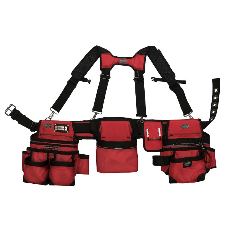 Bucket Boss 55185-RD Red Framer's Tool Belt with Suspenders.