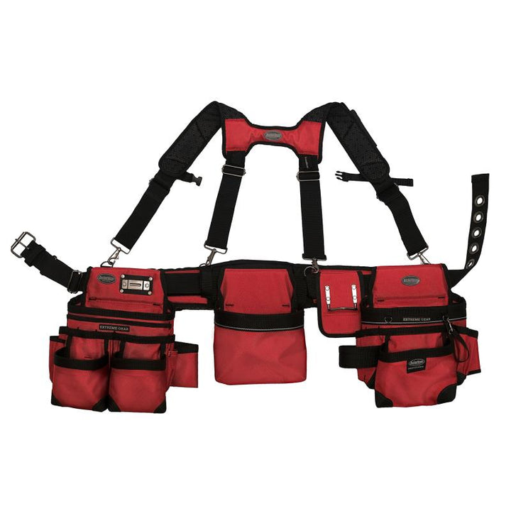Bucket Boss 55185-RD Red Framer's Tool Belt with Suspenders.