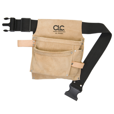 CLC IP489X 3 POCKET NAIL & TOOL BAG WITH POLY WEB BELT