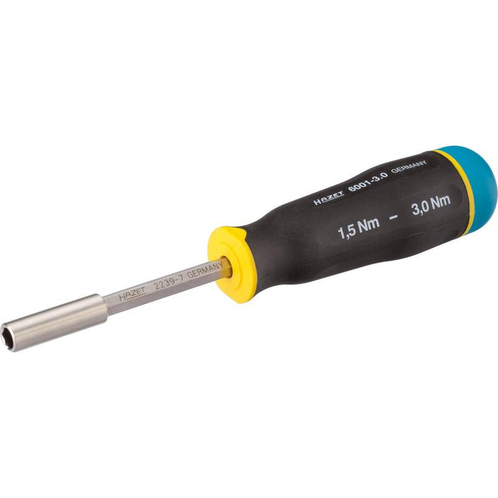 Hazet 6001-3.0/3 Torque Screwdriver, 1.5-3 Nm, 6.3 (1/4") Hollow Hex, 3 Pieces