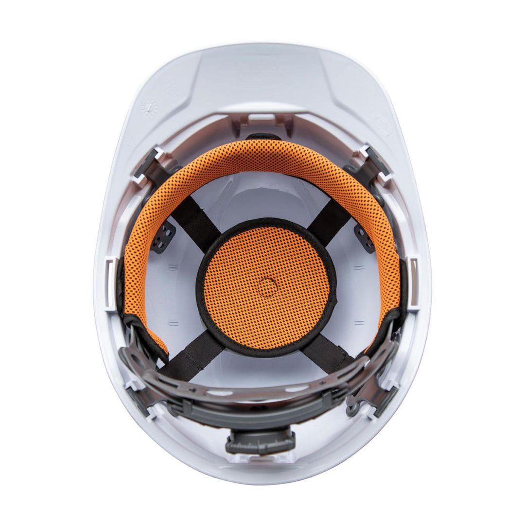 Klein Tools 60107RL Hard Hat, Non-Vented, Cap Style with Rechargeable Headlamp, White