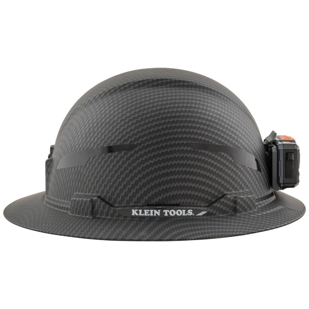 Klein Tools 60346 Hard Hat, Premium KARBN™, Non-Vented Full Brim, Class E with Headlamp