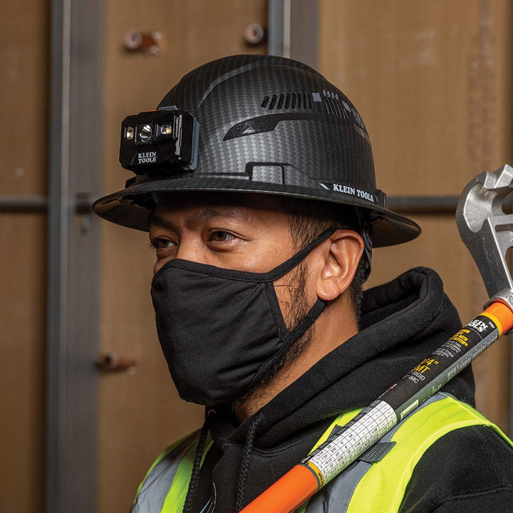 Klein Tools 60347 Hard Hat, Premium KARBN™, Vented Full Brim, Class C with Headlamp