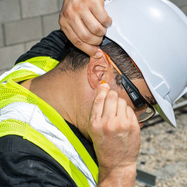 Klein Tools 6054050 Foam Earplugs, 33dB Noise Reduction Rating, Disposable Soft Foam Design, Latex Free, Dispensing Box, Orange, 50-Pair