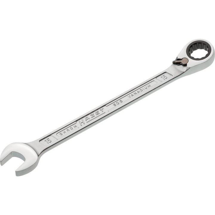 Hazet 606-15 Ratcheting Combination Wrench, 12-Point, 15mm