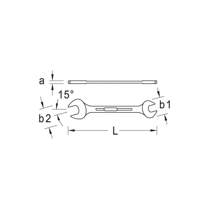 Gedore 6067230 6 Double Open Ended Spanner 22×27 mm