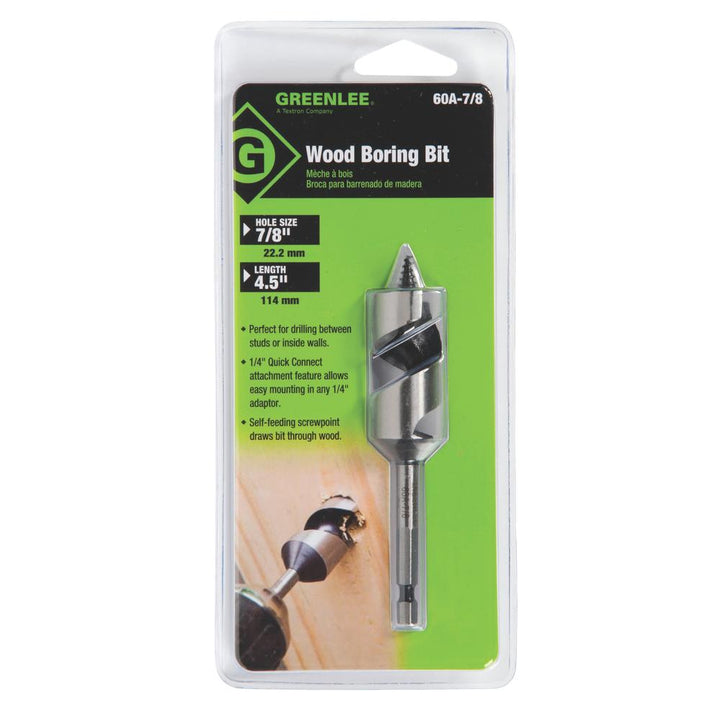 Greenlee 60A-7/8 Quick Change Auger Bit, 7/8"