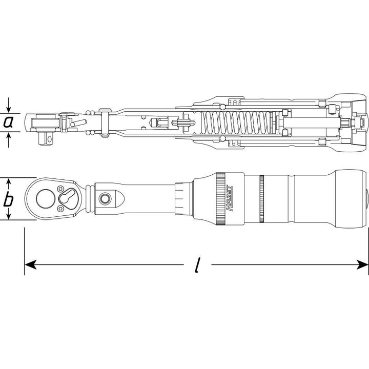 Hazet 6108-1CTCAL Torque Wrench, 2-10 Nm, 6.3mm (1/4") Square