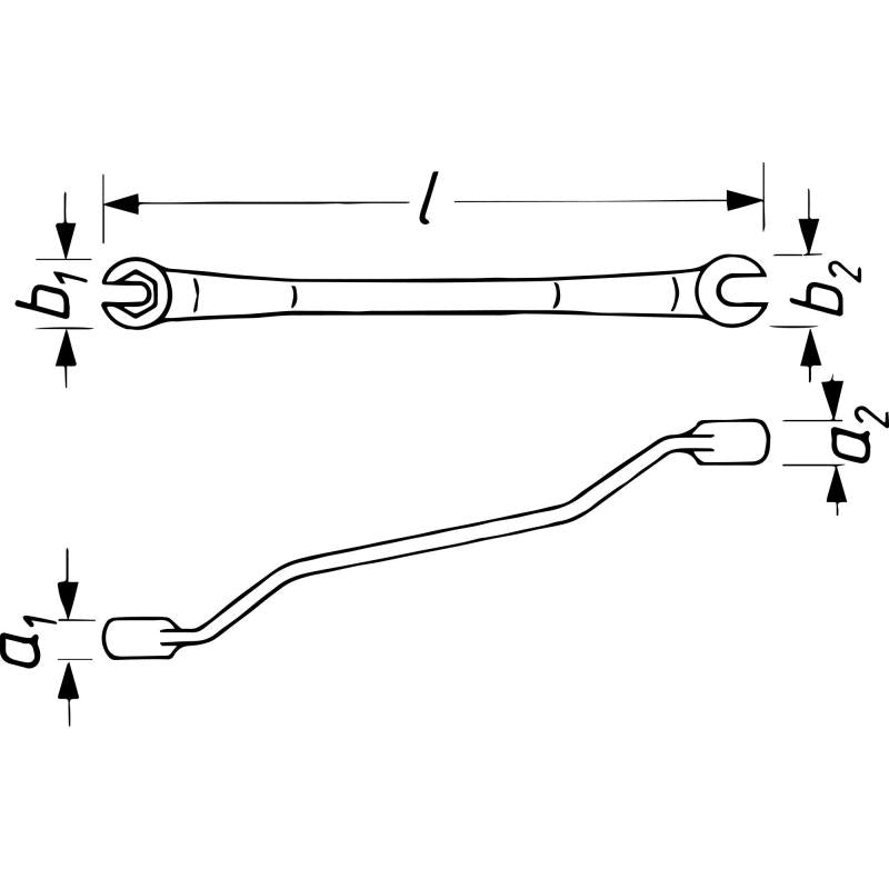 Hazet 612N-10X11 Double Box-End Wrench, Open, Hex, 10x11mm