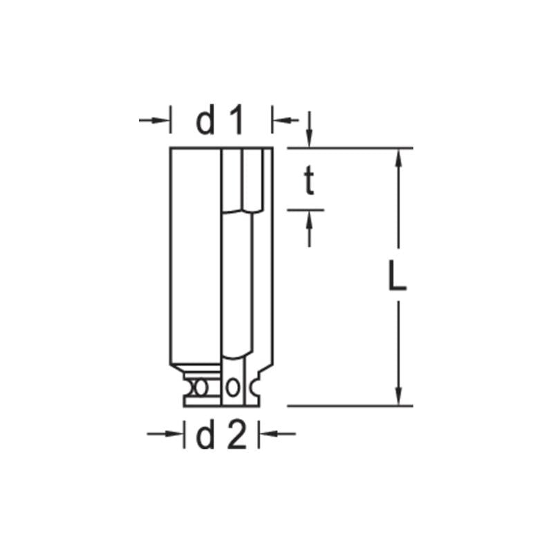 Gedore 6185510 K21L 27 Impact Socket 1" Drive Long 27 mm