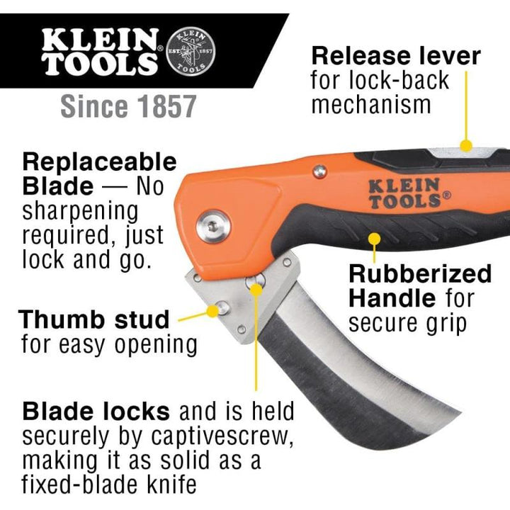 Klein Tools 44218 Cable Skinning Utility Knife w/Replaceable Blade