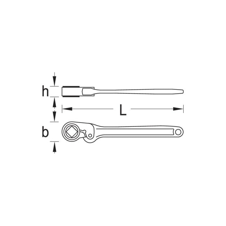 Gedore 6256630 Friction type ratchet with ring 50 mm