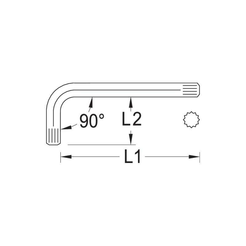 Gedore 6350220 Cranked allen socket screwdriver XZN M8