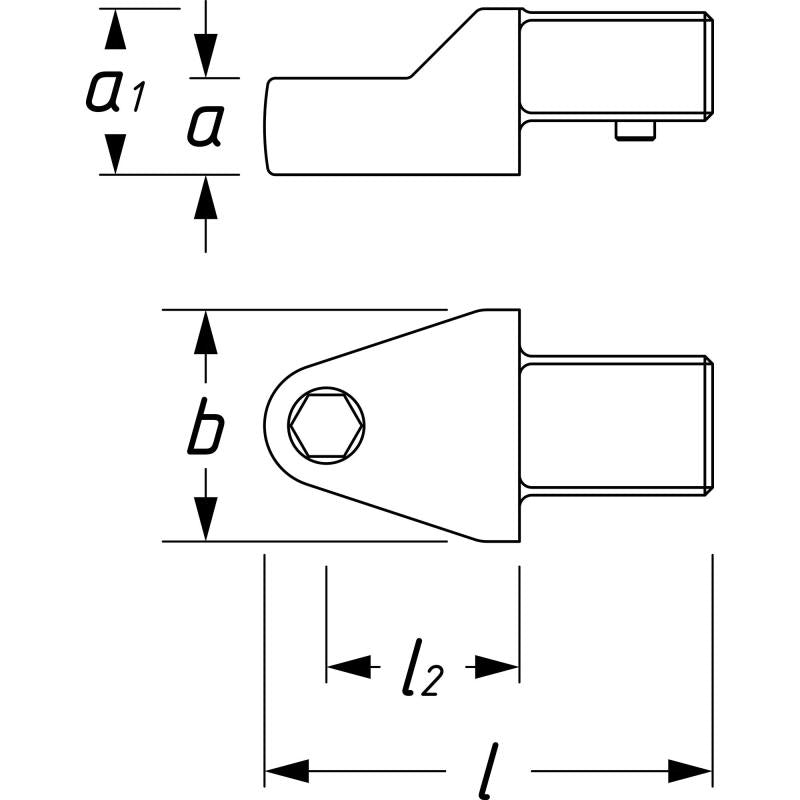 Hazet 6420C Insert Tool Holder for Bits, 9x12mm Square Drive, 8mm (5/16") Hex