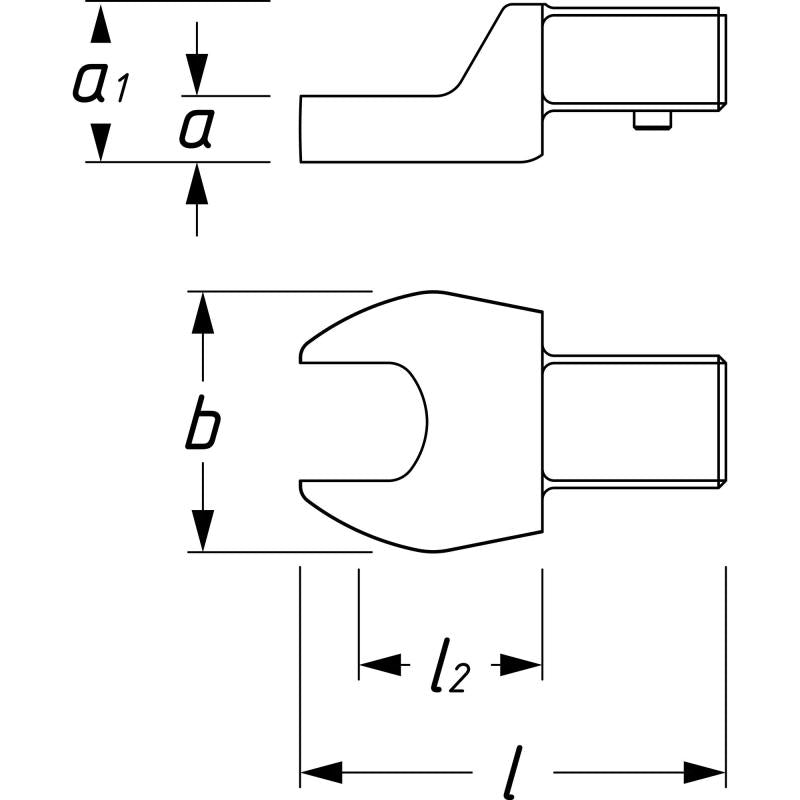 Hazet 6450C-10 Insert Open-End Wrench, 9x12 Insert Square Drive, 10mm Hexm