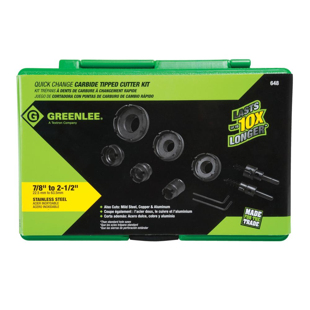 Greenlee 648 Quick Change Carbide Cutter Kit, 8pc