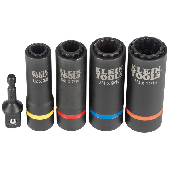 Klein Tools 66040 2-in-1 Impact Socket Set, 5-Piece