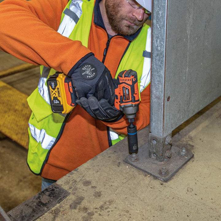 Klein Tools 66065 2-in-1 Deep Impact Socket, 6-Point 1-Inch and 13/16-Inch Hex Socket Sizes, Use with Impact Wrenches BAT20-CW, BAT20-CW