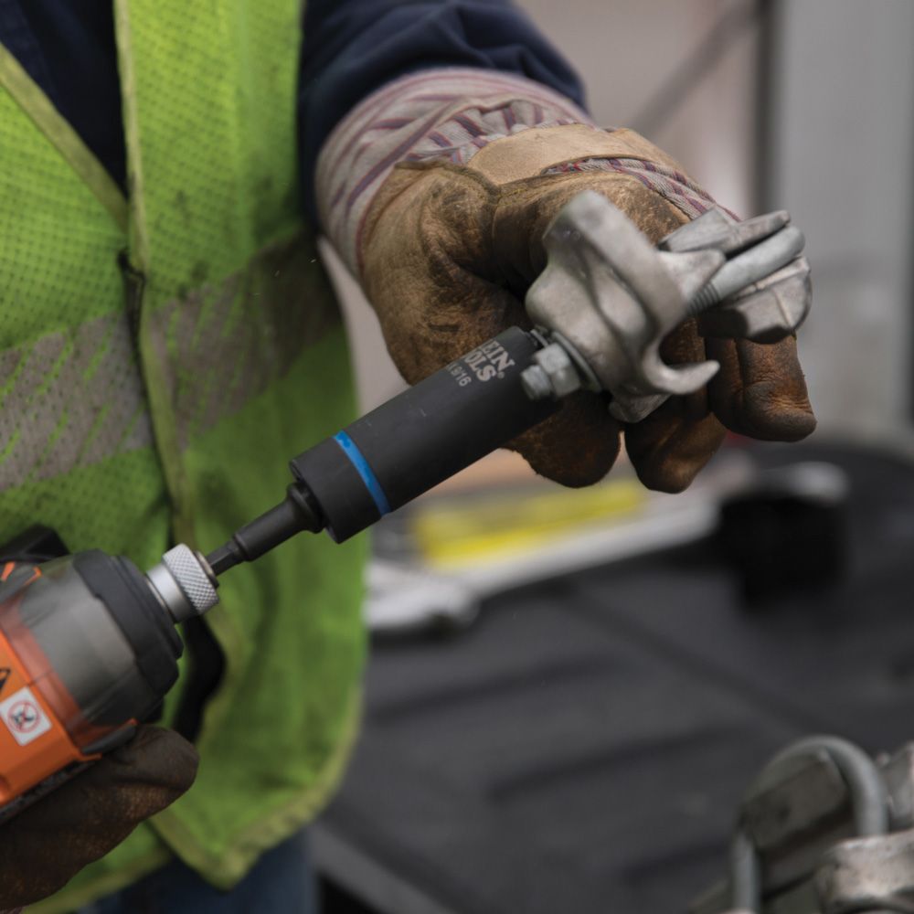 Klein Tools 66060 2-in-1 Impact Socket Set, 6-Piece Tool Set with 6-Point Deep Sockets with 1/2-Inch Drive, Includes Tool Case