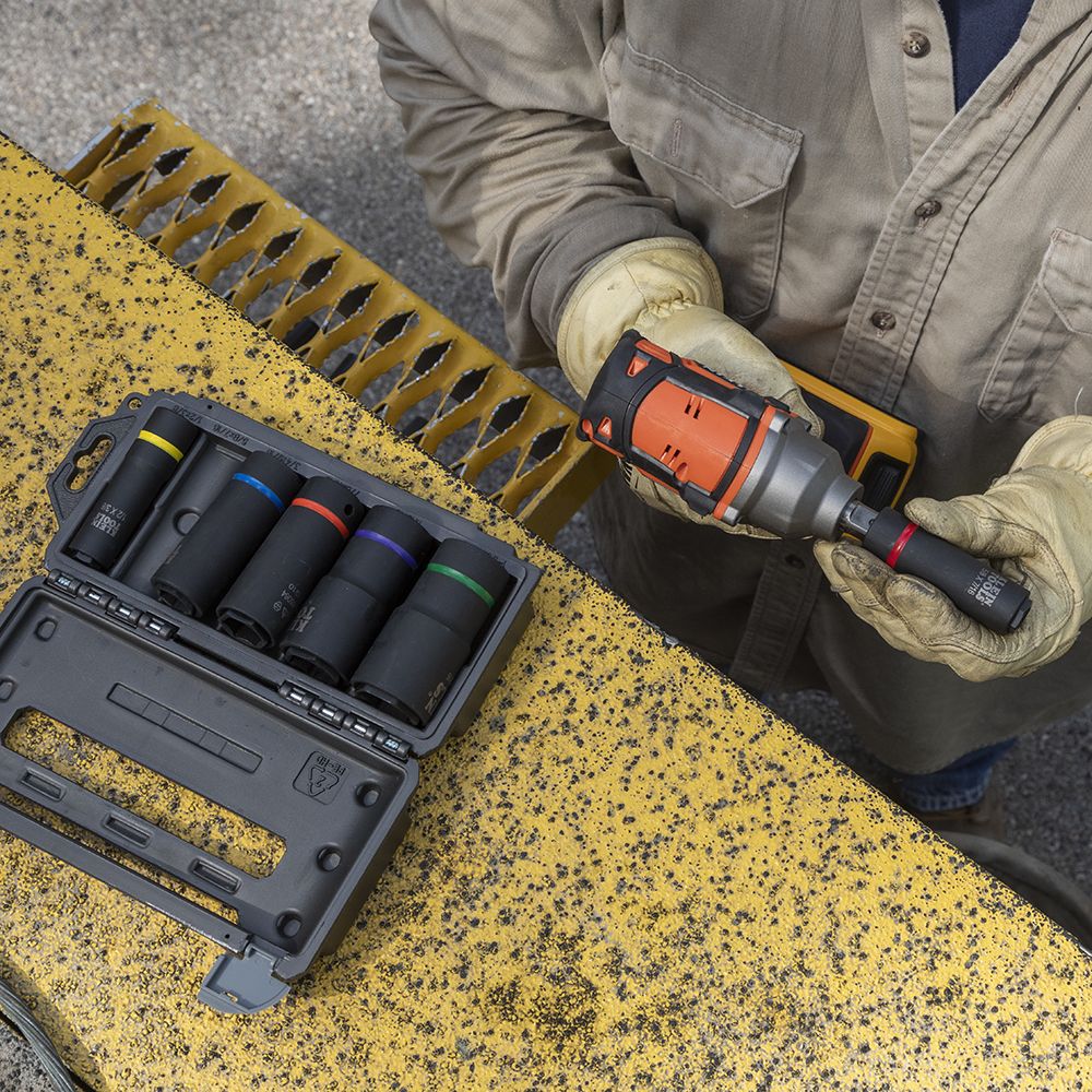 Klein Tools 66062 2-in-1 Deep Impact Socket, 6-Point 5/8-Inch and 7/16-Inch Hex Socket, Use with Impact Wrenches BAT20-CW, BAT20-CW