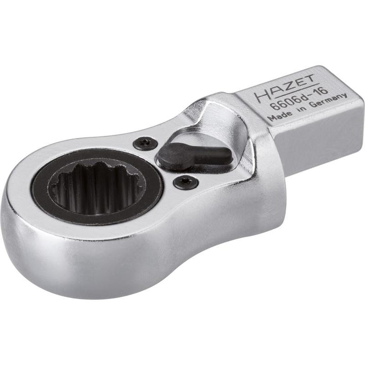 Hazet 6606D-16 Ratcheting Insert Box-End Wrench, 14x18mm Insert Square Drive, 16mm 12-Point