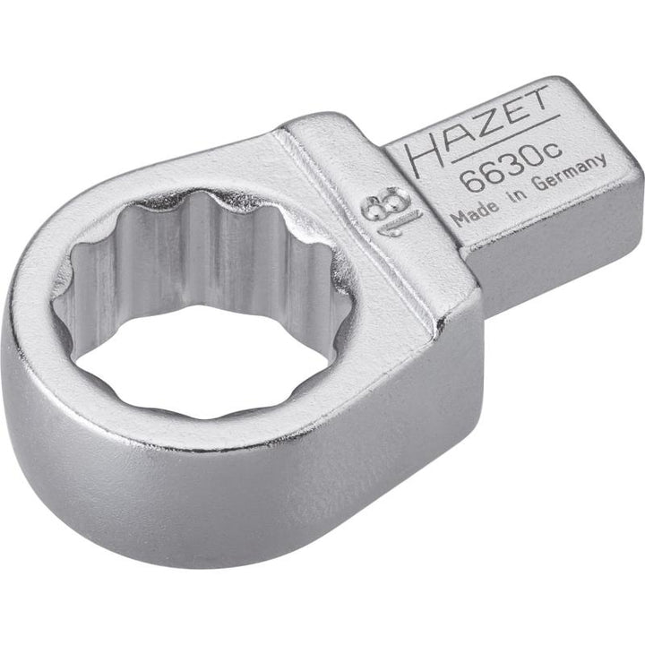 Hazet 6630C-18 Insert Box-End Wrench, 9x12mm Insert Square Drive, 18mm 12-Point