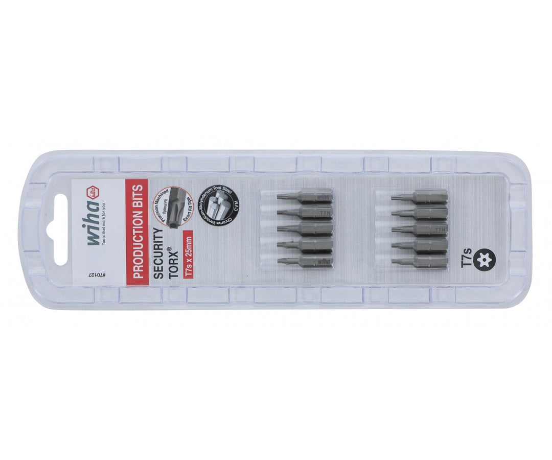 Wiha Tools 70127 Security TORX Insert Bits, T7s, 10 Pk.