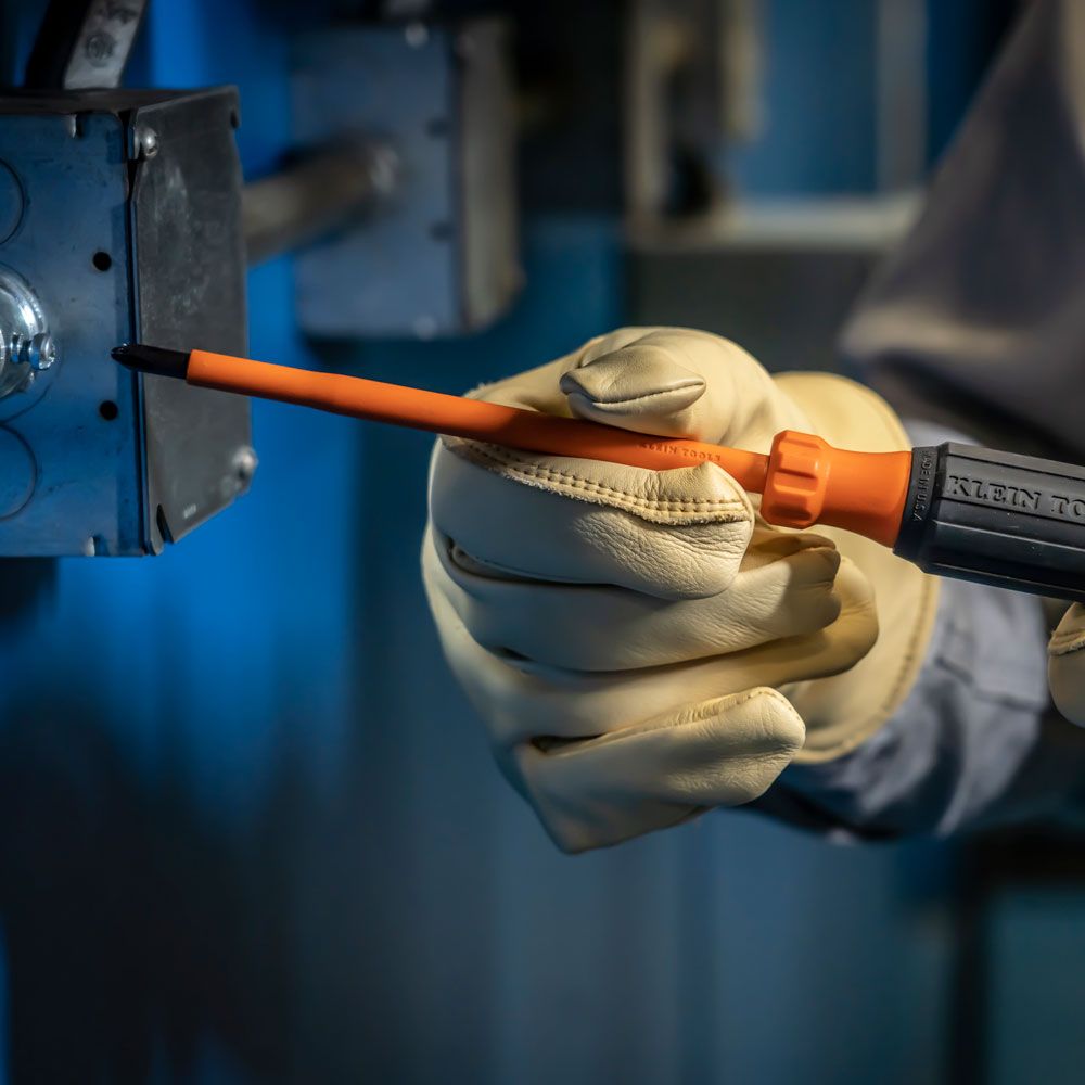 Klein Tools 6836INS Insulated Screwdriver, #2 Phillips Tip, 6-Inch Round Shank