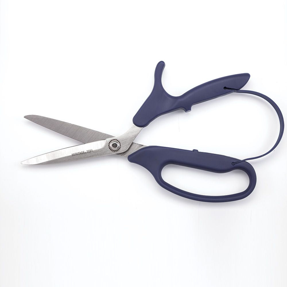 Heritage Cutlery 7231 9 1/4'' SS Bent Poultry Shear/Straight Top Handle/ Self Opening