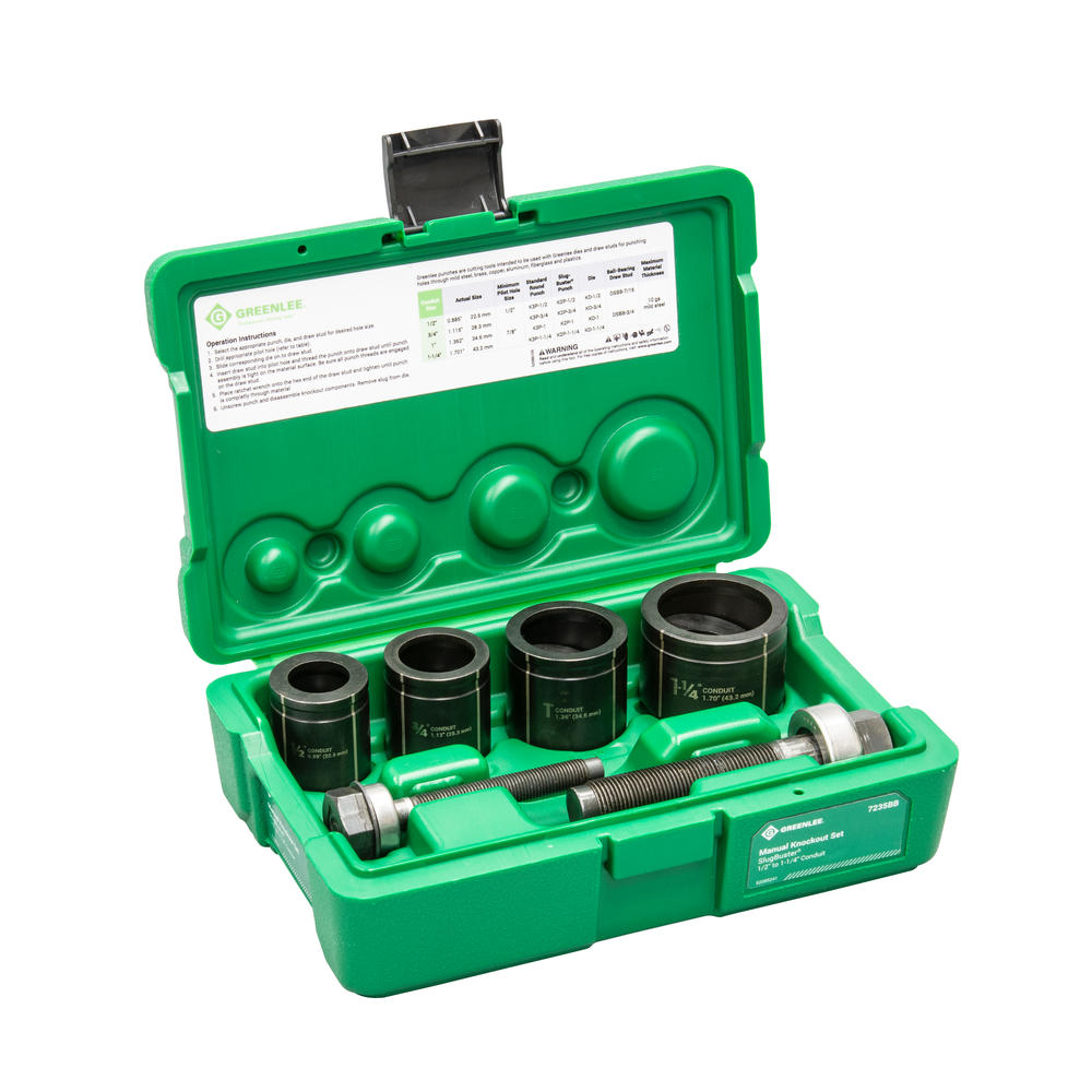Greenlee 7235BB Slug-Buster® Manual Knockout Set, 1/2" - 1-1/4"
