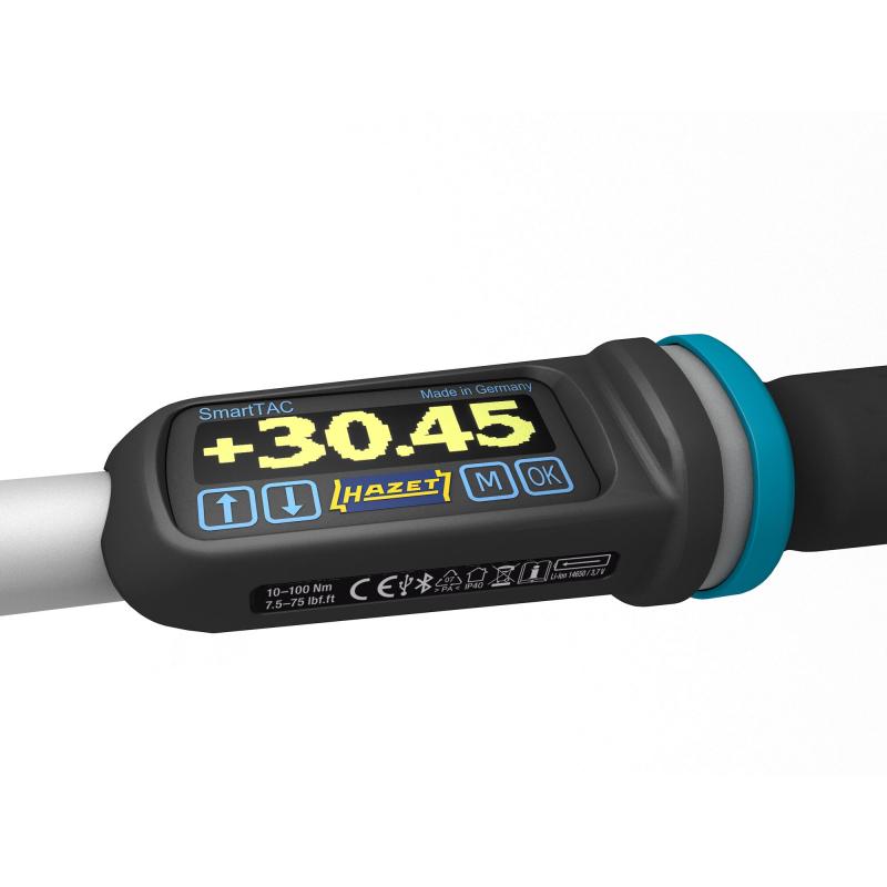 Hazet 7295-2STACCAL Electronic Torque Wrench with Built-In Angle Gauge, 65-650 Nm, 14x18mm Insert Square, 20mm (3/4") Square