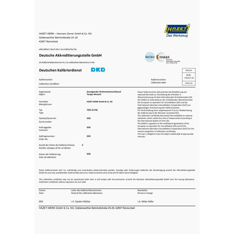 Hazet 7281-2STACCAL Electronic Torque Wrench with Built-In Angle Gauge, 2.5-25 Nm, 9x12mm Insert Square, 6.3mm (1/4") Square