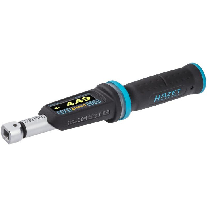 Hazet 7280-2STAC Electronic Torque Wrench with Built-In Angle Gauge, 1-10 Nm, 6.3mm (1/4") Square
