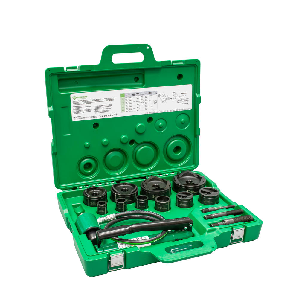 Greenlee 7310SB 11-Ton Slug-Buster® Hydraulic Knockout Kit with Hand Pump, 1/2" - 4"
