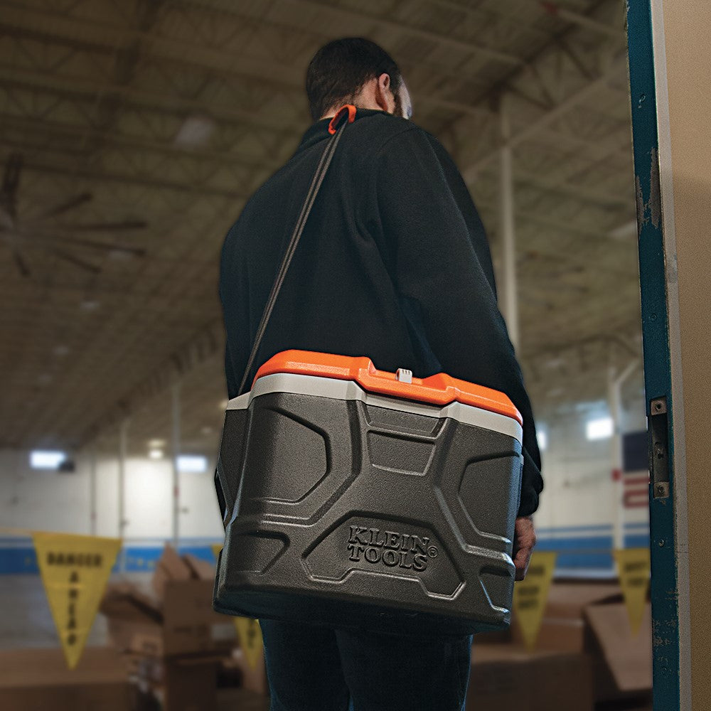 Klein Tools 55600 Lunch Box / Cooler, 17 Qt Insulated Lunch Box Holds 18 Cans, Keeps Cool 30 Hours, Seats 300 Lb, Tradesman Pro Tough Box