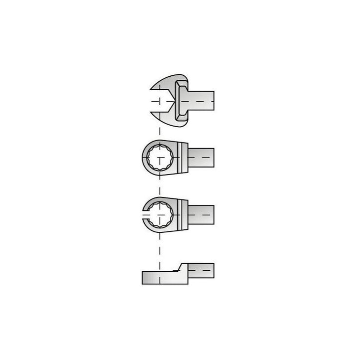 Gedore 7688390 Rectangular open end fitting SE 9x12, 7 mm
