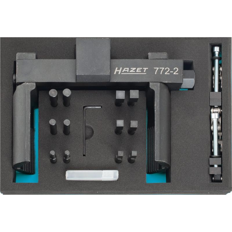 Hazet 772-2/16 Universal Axle and Slotted Nut Wrench Tool Set, 20mm (3/4") Square Drive, 16 Pieces