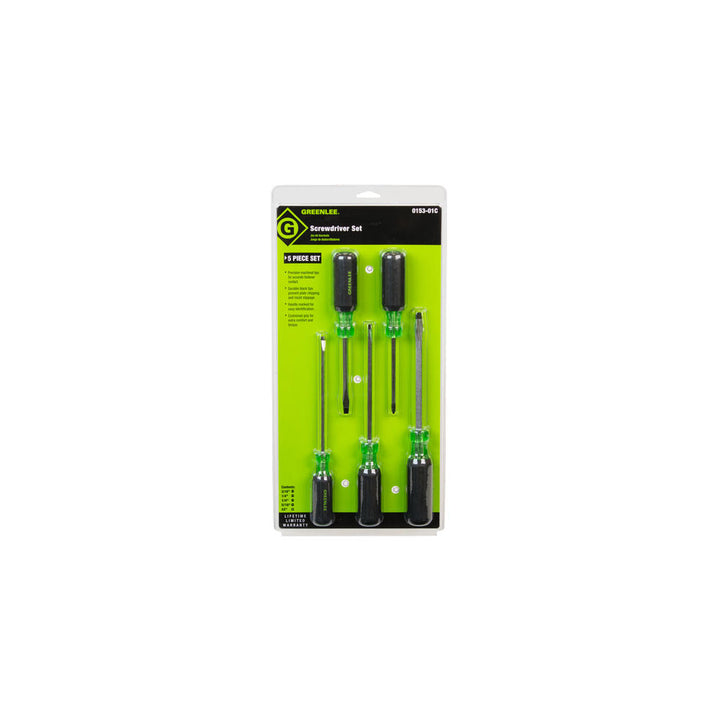 Greenlee 0153-01C 5 Piece Screwdriver Set