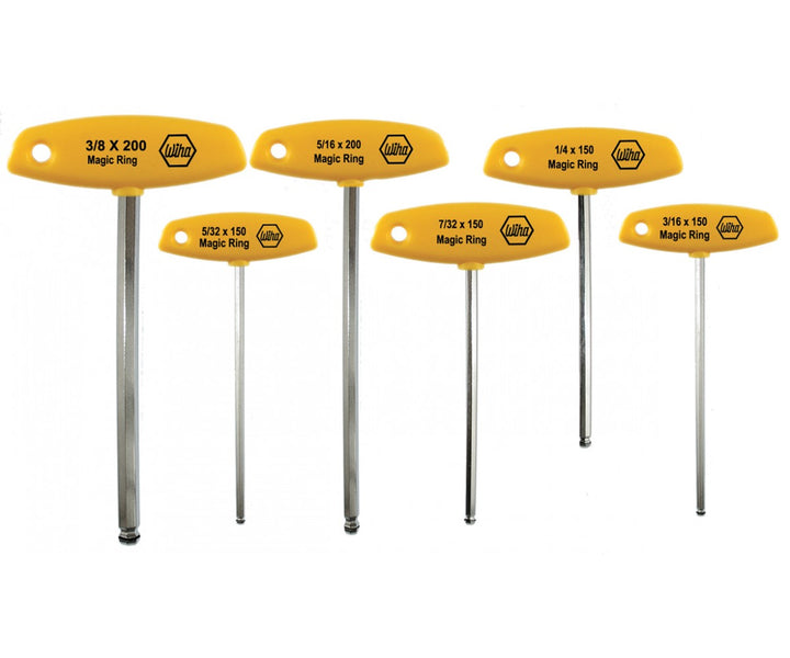 Wiha Tools 54091 MagicRing Ball End T-Handle 6 Piece Set