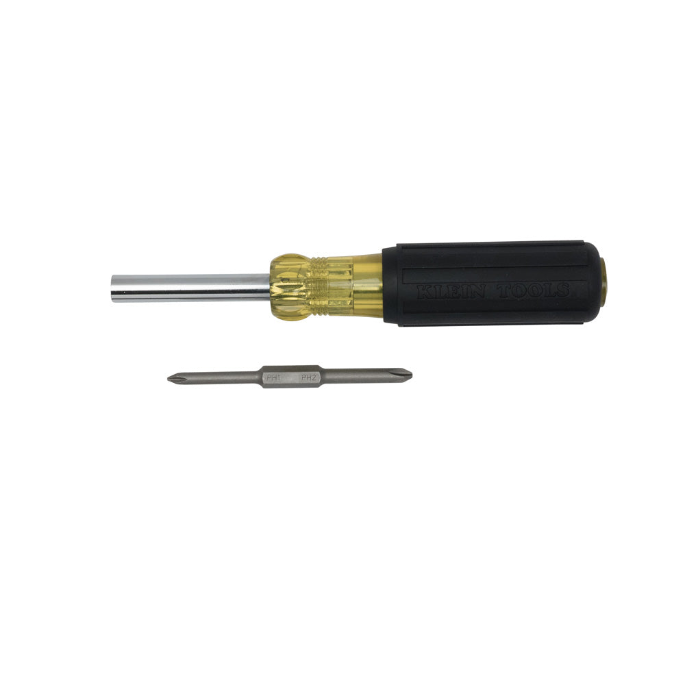 Klein Tools 32559 6-in-1 Multi-Bit Screwdriver, Extended Reach