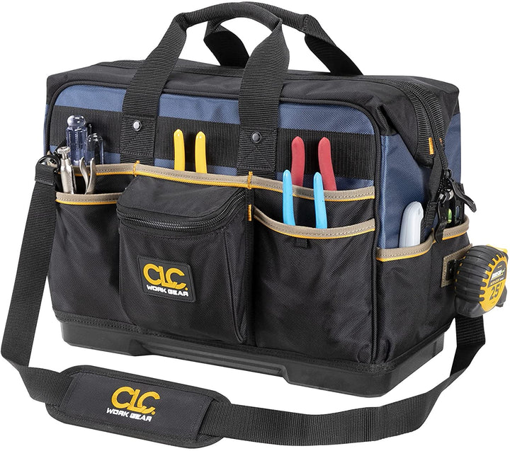 CLC PB1553 19″ MOLDED BASE CONTRACTOR’S CLOSED TOP TOOL BAG – 29 POCKET
